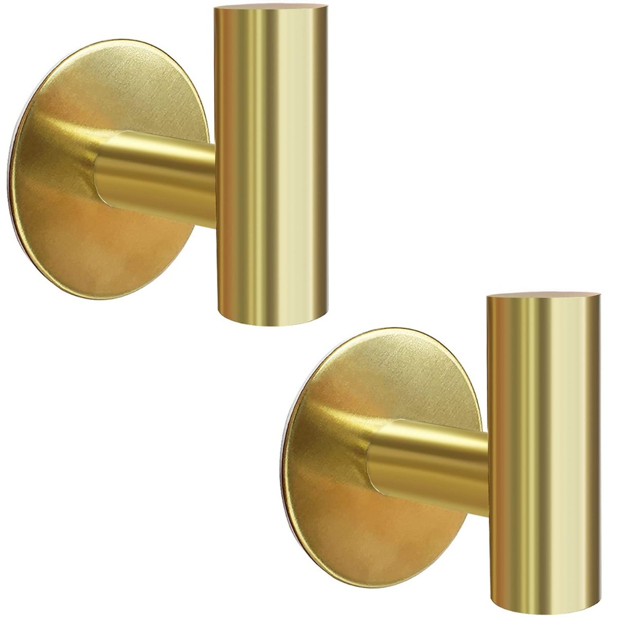 2 Pcs Wall Mount Self Adhesive Bathroom Towel Hooks Holder Cloth Hanger Door Gold Wall Hooks & Hangers