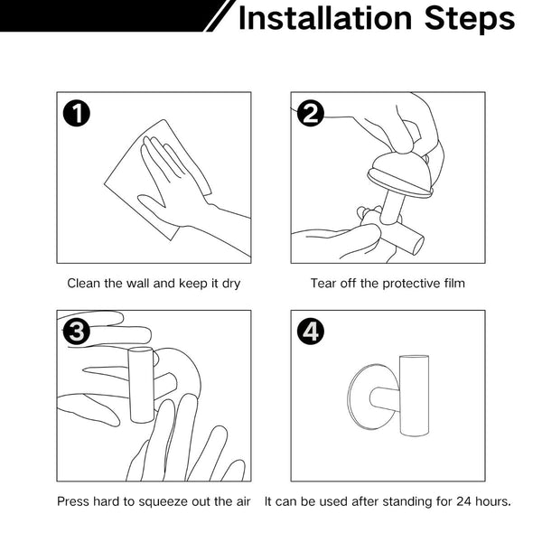 2 Pcs Wall Mount Self Adhesive Bathroom Towel Hooks Holder Cloth Hanger Door Gold Wall Hooks & Hangers