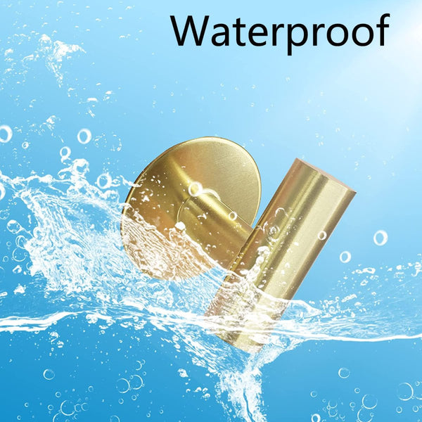 2 Pcs Wall Mount Self Adhesive Bathroom Towel Hooks Holder Cloth Hanger Door Gold Wall Hooks & Hangers