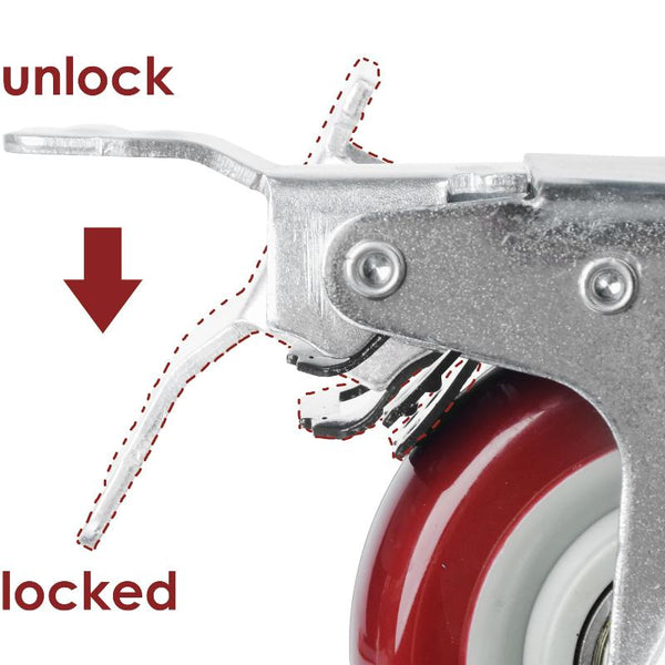 3 Inch Heavy Duty Casters Lockable Wheel Swivel Castor With Brakes For Furniture And Workbench Cart Castor Wheels