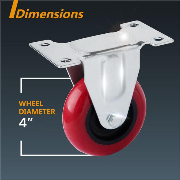 4 Inch Heavy Duty Fixed Caster Casters Wheels Castor For Furniture And Workbench Cart Castor Wheels