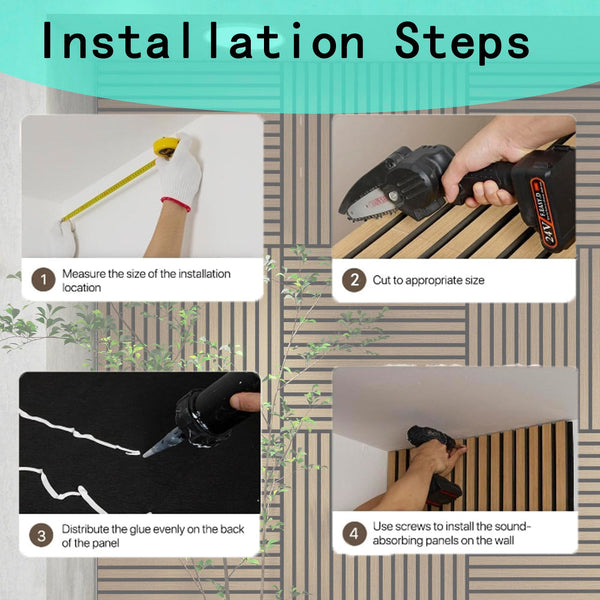 4 Pcs 60Cm X Wall Panel Wood Slat Acoustic Panels Sound Absorbing Proof For Ceiling Decorative Black Roof Sheets & Panels