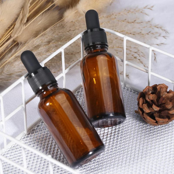 50Ml (5 Pack) Amber Glass Dropper Bottle Liquid Essential Oils Bottles Leakproof Tincture Travel Bottles & Containers