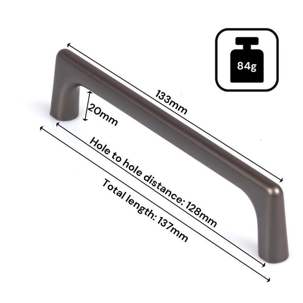 Black Zinc Kitchen Cabinet Handles Drawer Bar Pulls 128Mm Cabinet Pulls