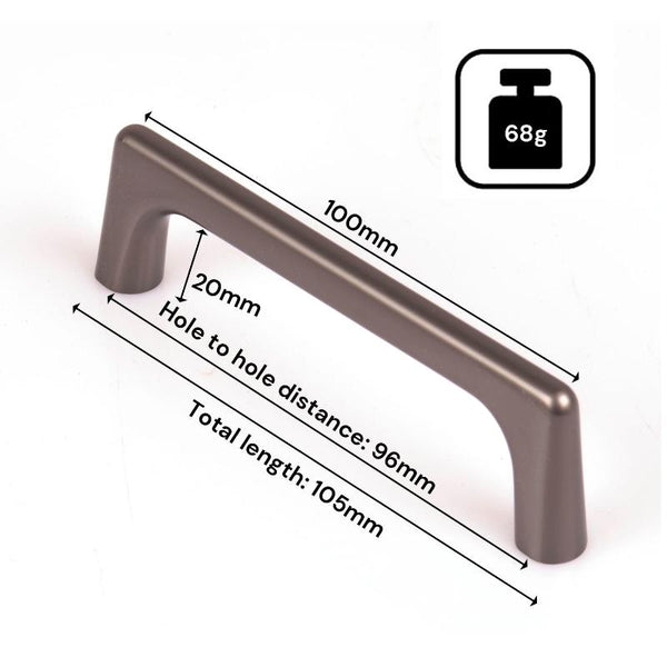 Black Zinc Kitchen Cabinet Handles Drawer Bar Pulls 96Mm Cabinet Pulls