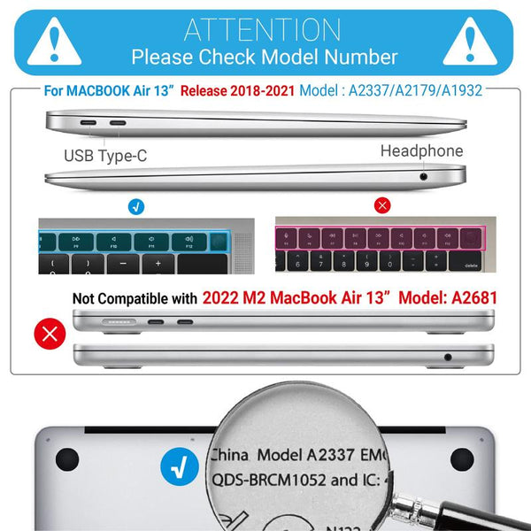 Macbook Air 13 Inch Case 2020 2019 2018 A1932 A2179 A2337 Shell Keyboard Cover Clear Laptop Cases & Bags