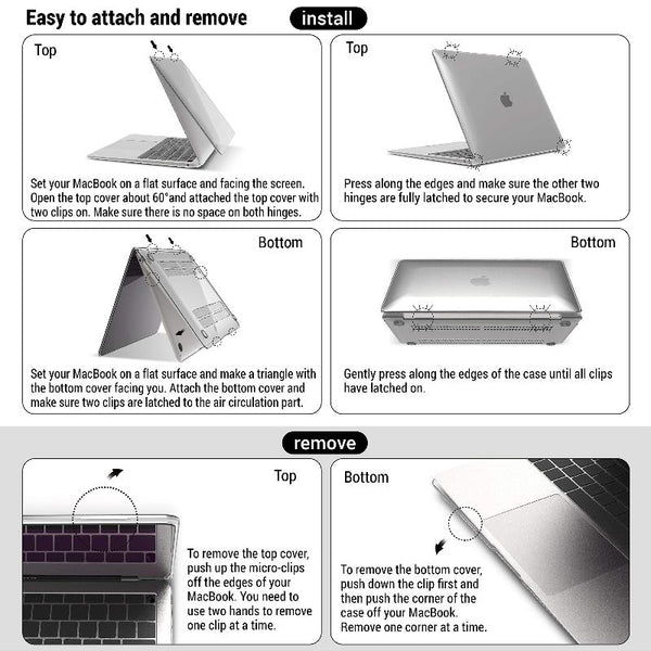 Macbook Air 13 Inch Case 2020 2019 2018 A1932 A2179 A2337 Shell Keyboard Cover Clear Laptop Cases & Bags