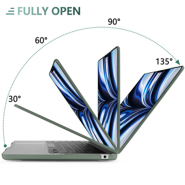 Suitable For 2023 2022 Macbook Air 13 Inch Case M2 Model A2681 Hard Shell Keyboard Cover Midnight Green Laptop Cases & Bags