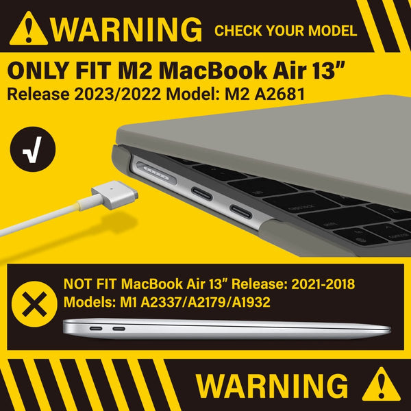 Suitable For 2023 2022 Macbook Air 13 Inch Case M2 Model A2681 Hard Shell Keyboard Cover Green Laptop Cases & Bags