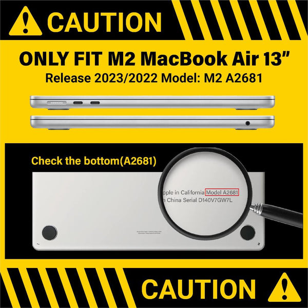 Suitable For 2023 2022 Macbook Air 13 Inch Case M2 Model A2681 Hard Shell Keyboard Cover Purple Laptop Cases & Bags