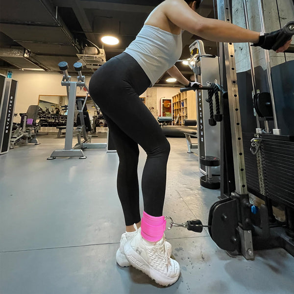 2X Ankle Straps For Cable Machines D Rings Gym Cuff Kickbacks Glute Workouts Leg Extensions Hip Pink Wrist & Ankle Weights