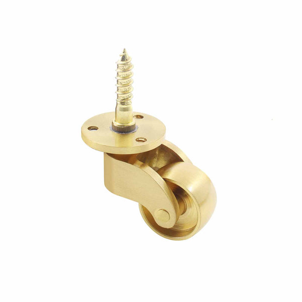 25Mm Castor Brass Caster Wheel Swivel Vintage Chairs Cabinet Bed Furniture Wheels Castor Wheels