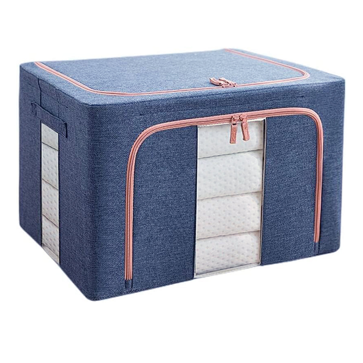 100L Cloth Storage Box Closet Organizer Bags Clothes Wardrobe Idea Grey Blue Storage Boxes