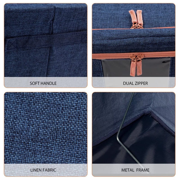 100L Cloth Storage Box Closet Organizer Bags Clothes Wardrobe Idea Grey Blue Storage Boxes