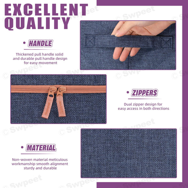 66L Cloth Storage Box Closet Organizer Bags Clothes Wardrobe Idea Grey Blue Closet Organisers