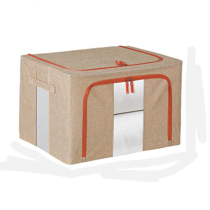 24L Cloth Storage Box Closet Organizer Bags Clothes Wardrobe Idea Cream Storage Boxes