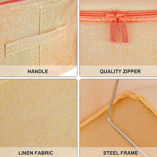 24L Cloth Storage Box Closet Organizer Bags Clothes Wardrobe Idea Cream Storage Boxes