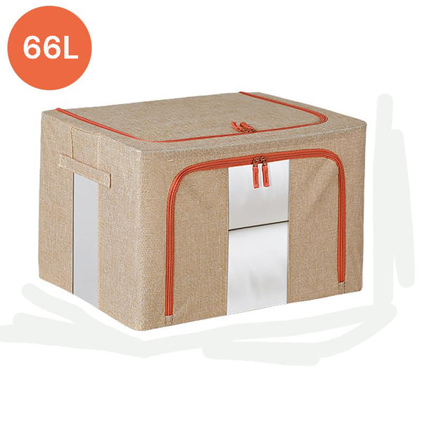 66L Cloth Storage Box Closet Organizer Bags Clothes Wardrobe Idea Cream Closet Organisers