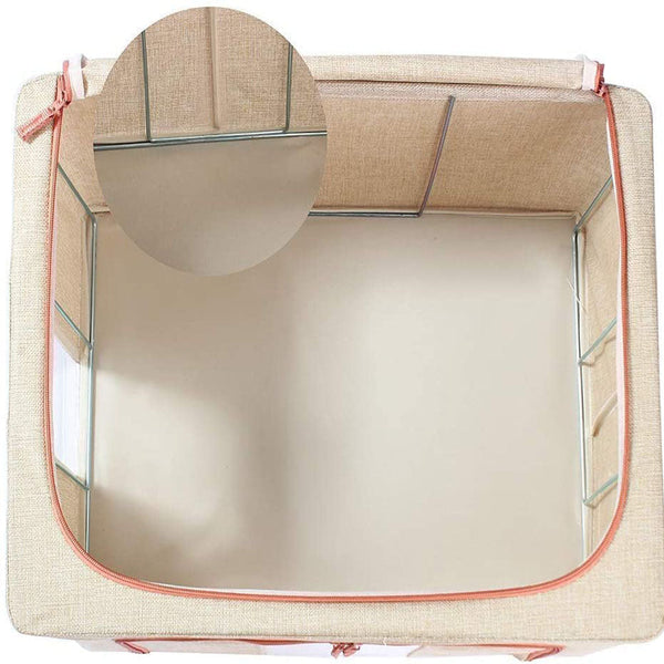 66L Cloth Storage Box Closet Organizer Bags Clothes Wardrobe Idea Cream Closet Organisers