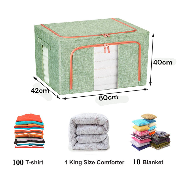 100L Cloth Storage Box Closet Organizer Bags Clothes Wardrobe Idea Green Storage Boxes