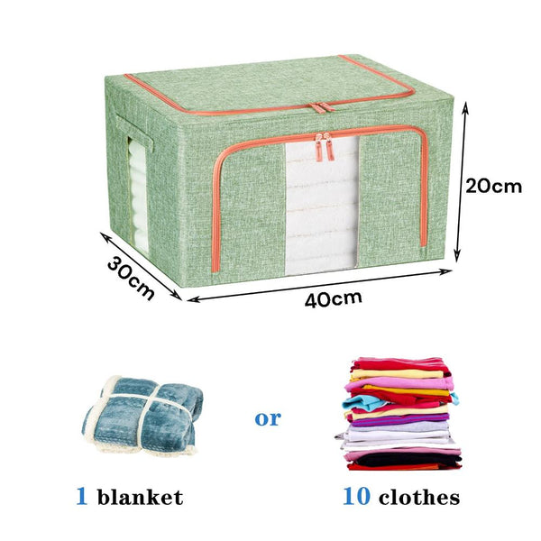 24L Cloth Storage Box Closet Organizer Bags Clothes Wardrobe Idea Green Storage Boxes