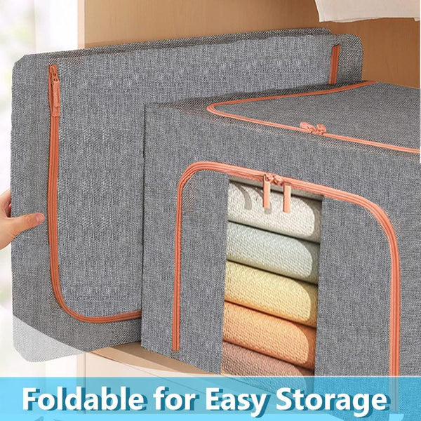 100L Cloth Storage Box Closet Organizer Bags Clothes Wardrobe Idea Grey Storage Boxes