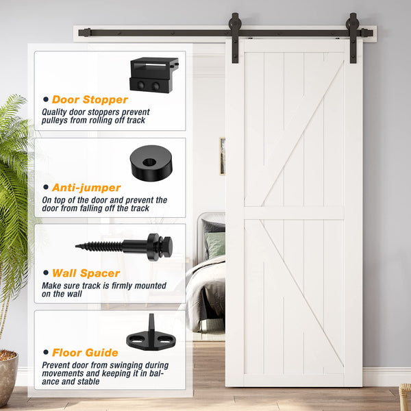 1.5M Heavy Duty Sliding Barn Single Door Hardware Kit Damper Track Rail Roller System Sliding Door Hardware