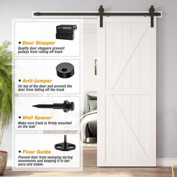 1.8M Heavy Duty Sliding Barn Single Door Hardware Kit Damper Track Rail Roller System Sliding Door Hardware