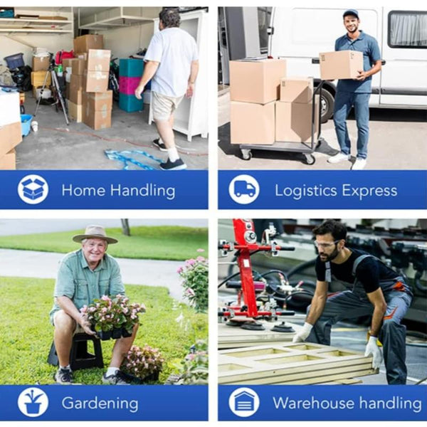 300Kg Foldable Warehouse Platform Trolley Truck Dolly Cart Swivel Wheels Moving Flatbed Wheelbarrows Carts Wagons