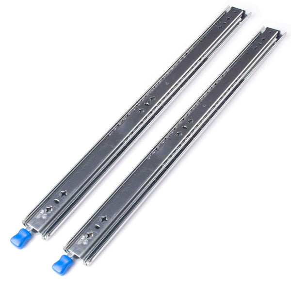 24In Pair 150Kg Heavy Duty Drawer Slides Rails Runners Locking Ball Bearing Cabinet Pulls