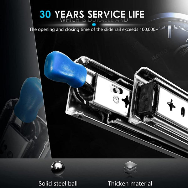 24In Pair 150Kg Heavy Duty Drawer Slides Rails Runners Locking Ball Bearing Cabinet Pulls