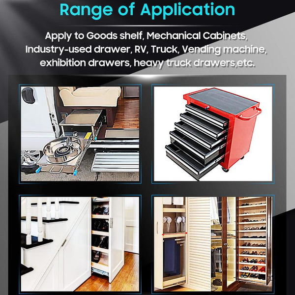 40In Pair 1000 2000Mm 150Kg Capacity Heavy Duty Trailer Drawer Slides Rails Runners Locking Cabinet Pulls