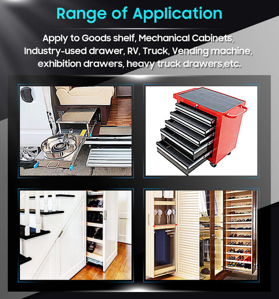56In Pair 1000 2000Mm 150Kg Capacity Heavy Duty Trailer Drawer Slides Rails Runners Locking Cabinet Pulls