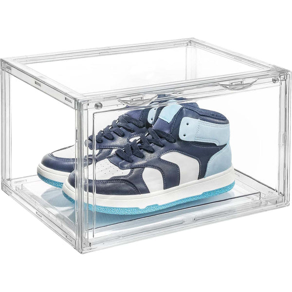 1 Pack Large Acrylic Shoe Box Storage Side Door Open Stackable Boxes Transparent Clear Display Case Shoe Racks
