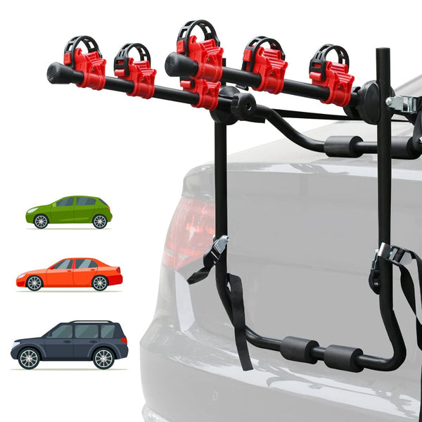 3 Bike Universal Cycle Bicycle Car Rear Carrier Rack Hanger Mount For Sedan Hatchback Minivan Suv Car Racks