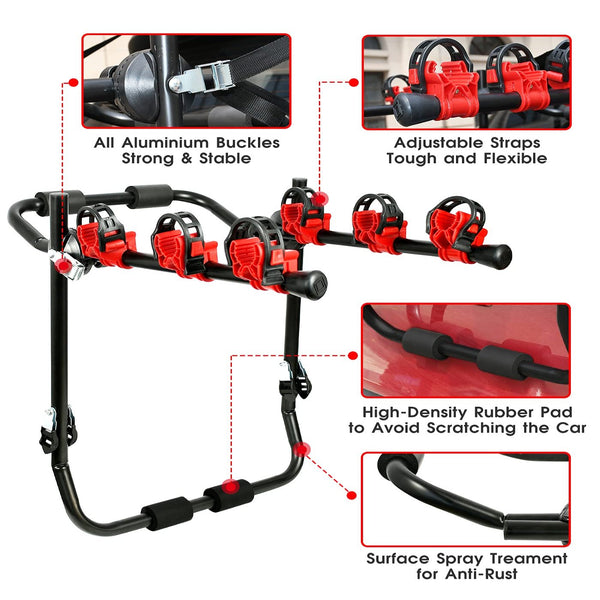 3 Bike Universal Cycle Bicycle Car Rear Carrier Rack Hanger Mount For Sedan Hatchback Minivan Suv Car Racks