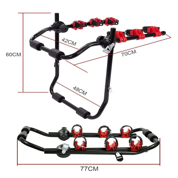 3 Bike Universal Cycle Bicycle Car Rear Carrier Rack Hanger Mount For Sedan Hatchback Minivan Suv Car Racks