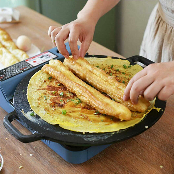 28Cm Seasoned Cast Iron Induction Crepes Pan Baking Pancake Tool Pizza Bakeware Other Cookware