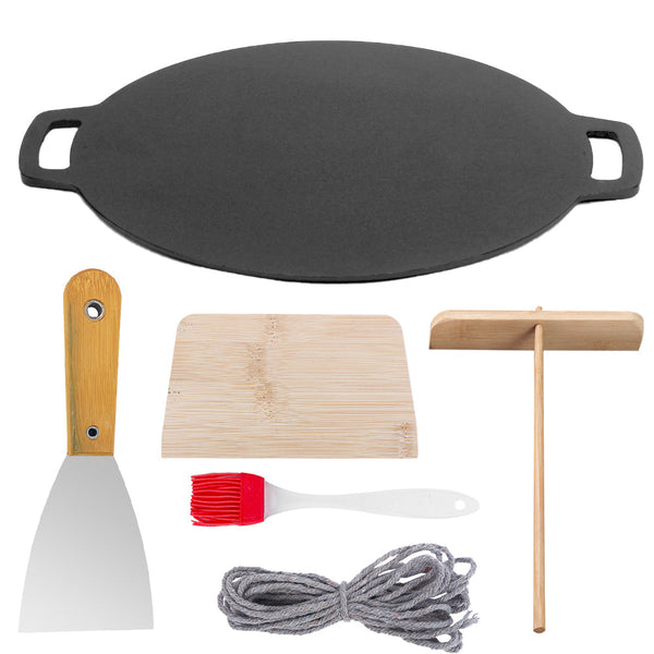 34Cm Seasoned Cast Iron Induction Crepes Pan Baking Pancake Tool Pizza Bakeware Other Cookware