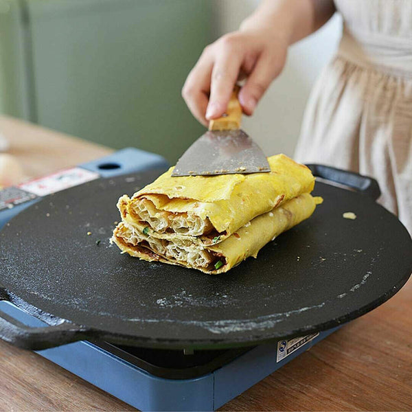 34Cm Seasoned Cast Iron Induction Crepes Pan Baking Pancake Tool Pizza Bakeware Other Cookware