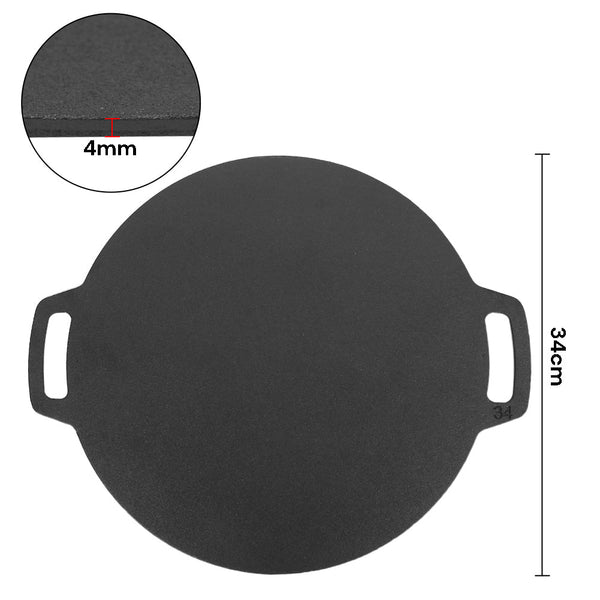 34Cm Seasoned Cast Iron Induction Crepes Pan Baking Pancake Tool Pizza Bakeware Other Cookware