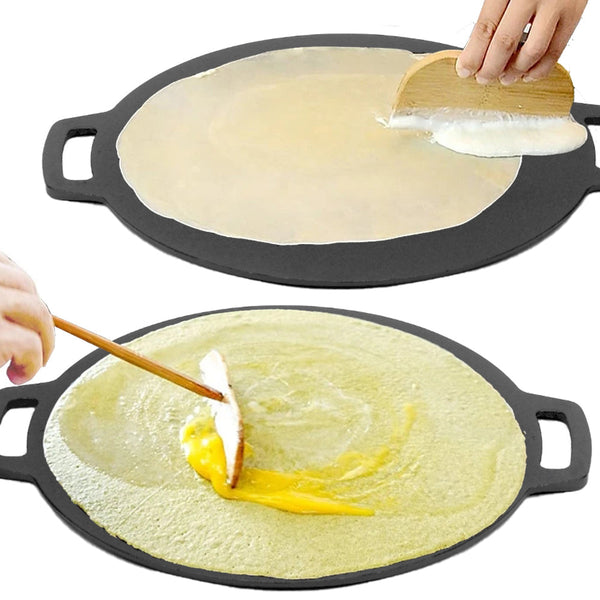 34Cm Seasoned Cast Iron Induction Crepes Pan Baking Pancake Tool Pizza Bakeware Other Cookware