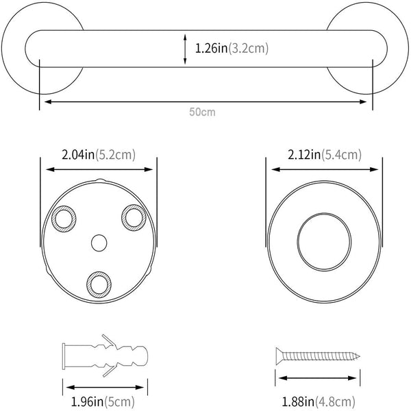 50Cm Stainless Steel Handle For Shower Toilet Grab Bar Bathroom Stairway Handrail Elderly Senior Assist Handles & Rails