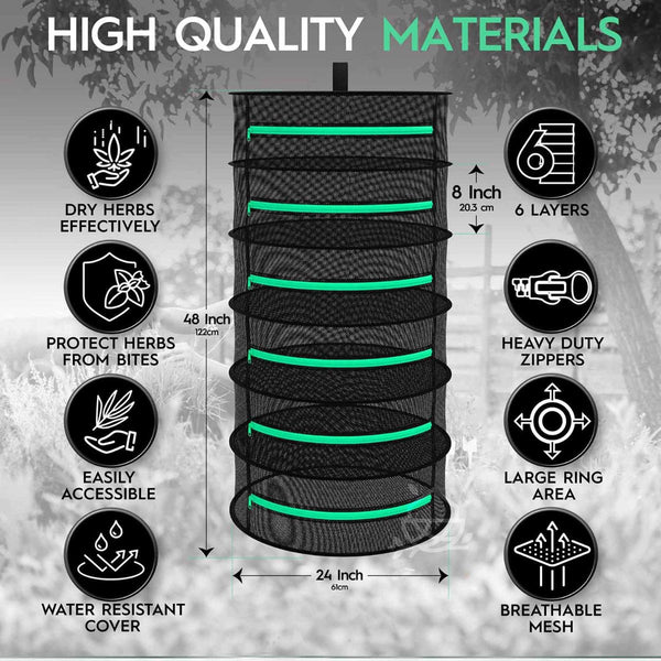 6 Layer 120Cm Foldable Herb Vegetable Fruit Drying Dehydrating Rack Mesh Hanging Dryer Grow Tents Dry Racks & Shelves