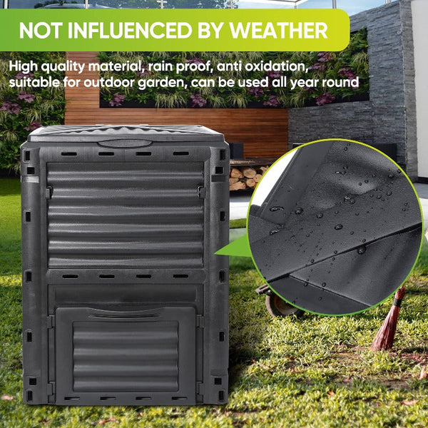 300L Large Garden Outdoor Compost Bin Composter Bpa Free Barrel Garden Compost Bins