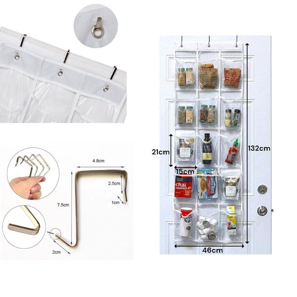 15 Pockets Over The Door Rack Hanging Kitchen Organizer Pantry Shoe Storage Shoe Organisers