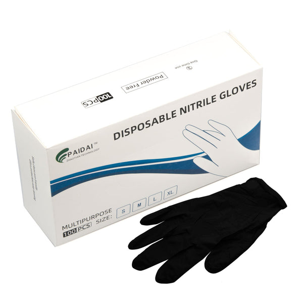 100X Nitrile Black Industrial Mechanic Tattoo Food Medium Disposable Gloves