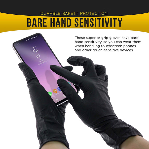 100X Nitrile Black Industrial Mechanic Tattoo Food Medium Disposable Gloves