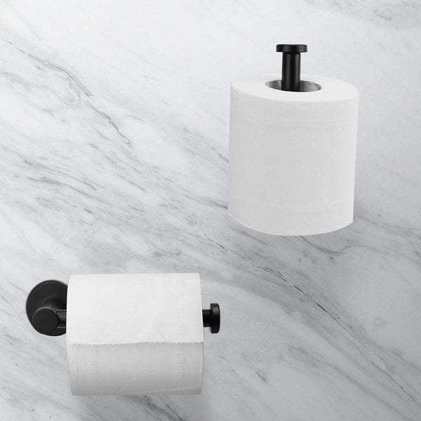 Toilet Paper Holder Self Adhesive Black Bathroom Roll 304 Toilet Paper Holders & Storage