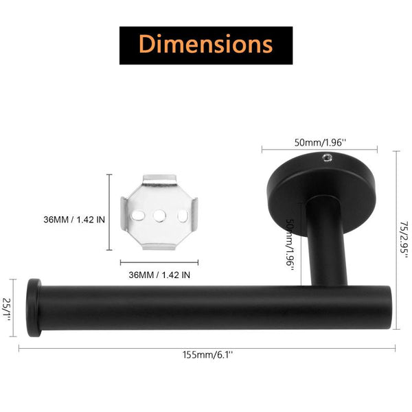 Toilet Paper Holder Black Wall Mount Bathroom Roll 304 Toilet Paper Holders & Storage